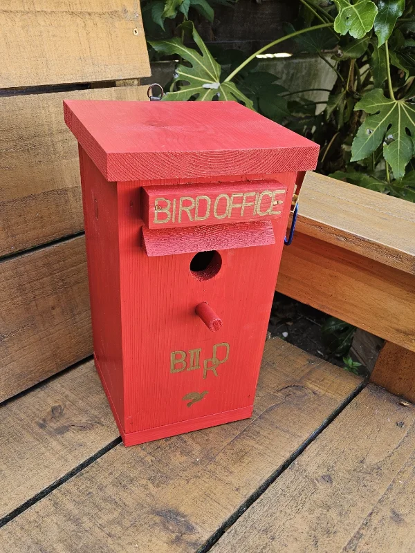 Red British Postbox Bird Box